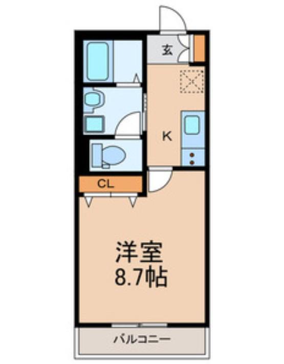 プランドール(1K/3階)の間取り写真
