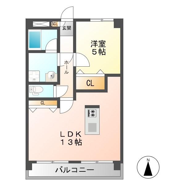 RENO BELLEZZA KASADERA(1LDK/2階)の間取り写真