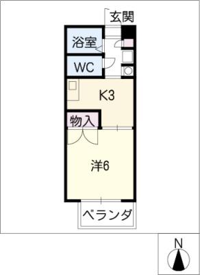 メゾンドマルキーズ(1DK/2階)の間取り写真