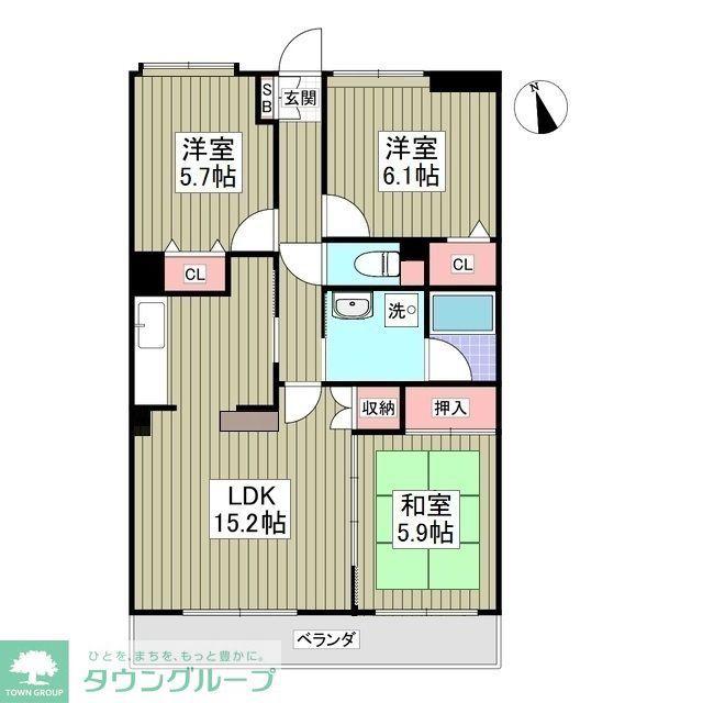 ワンダープレイス(3SDK/3階)の間取り写真
