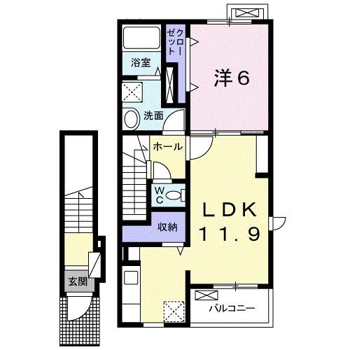 サンリットスクエア(1LDK/2階)の間取り写真