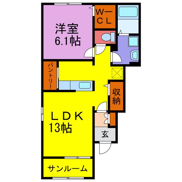 サンリット福崎I・II(1LDK/1階)の間取り写真