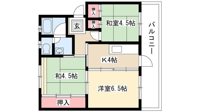 東島マンション(3K/3階)の間取り写真