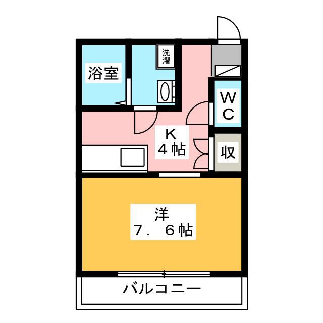 ソワサントUCHIDA(1K/2階)の間取り写真