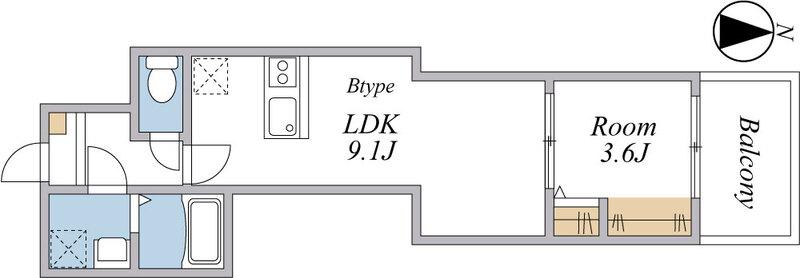 ROSE GARDEN(1LDK/3階)の間取り写真