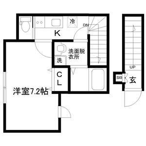 CREATE INC(1K/2階)の間取り写真