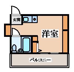近鉄奈良線 若江岩田駅 徒歩22分 4階建 築47年(ワンルーム/4階)の間取り写真