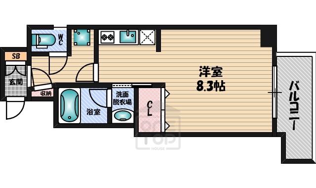 ファーストステージ江坂広芝町2(ワンルーム/4階)の間取り写真