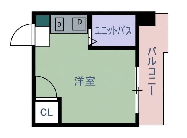 第13片山ビル(1K/6階)の間取り写真