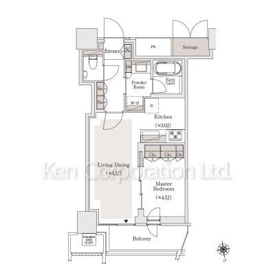 OIMACHI TRACKS RESIDENCE(1LDK/23階)の間取り写真