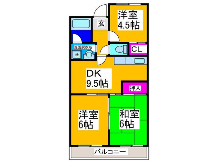 ネイティブプレイスNS(3DK/3階)の間取り写真