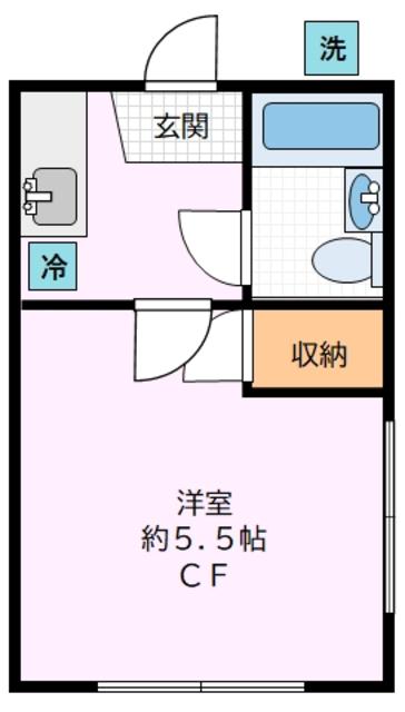 伊藤アパート(1K/2階)の間取り写真