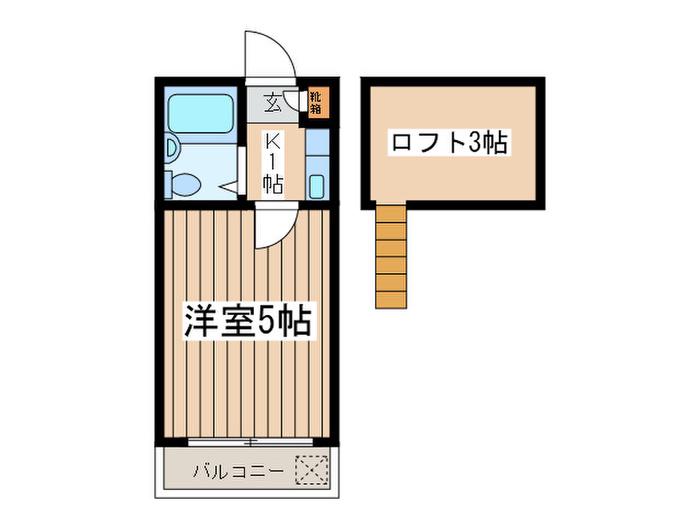 メゾンレオ絹の道(1K/2階)の間取り写真