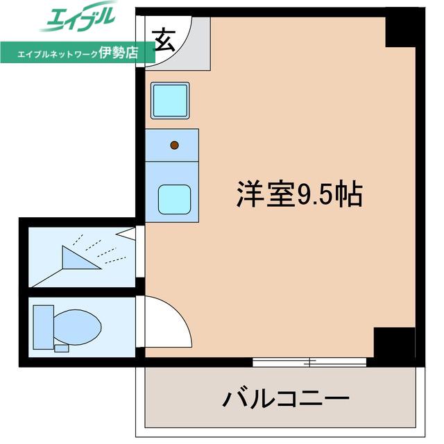 伊勢ビル(ワンルーム/3階)の間取り写真