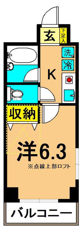 エクセルシオール(1K/3階)の間取り写真