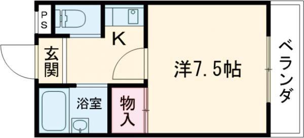 メゾンドプラトン(1K/1階)の間取り写真