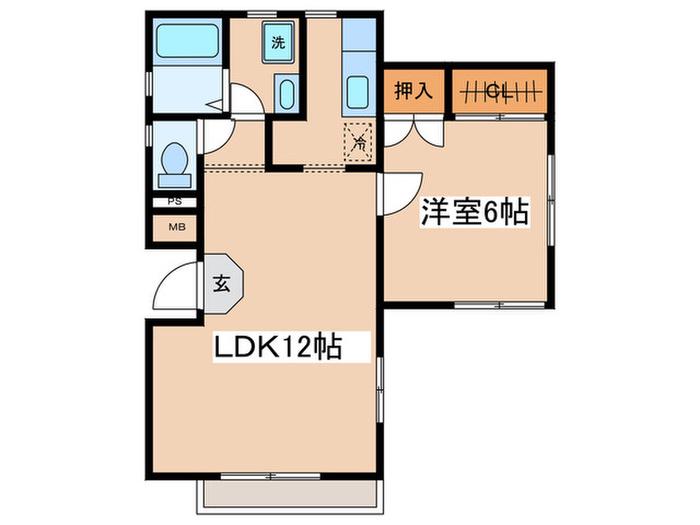 フレグランス湘南台(1LDK/1階)の間取り写真