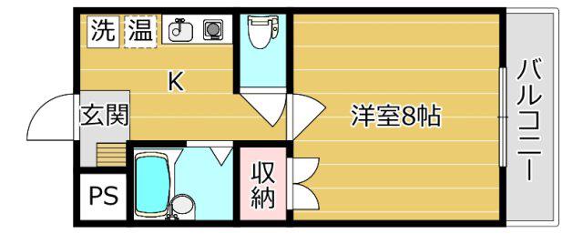 さつきハイム(1K/6階)の間取り写真