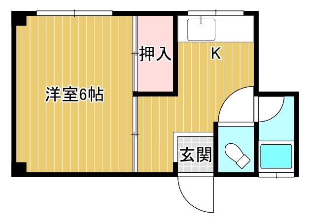 コーポ小林(1DK/5階)の間取り写真