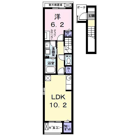 サクセスKIII(1LDK/2階)の間取り写真