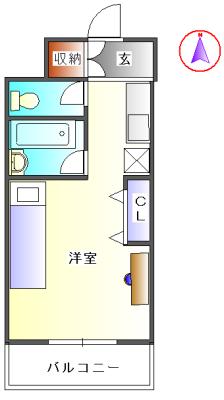 SANDAVILLA27(ワンルーム/3階)の間取り写真
