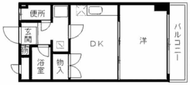 FUJI・BLD(1DK/1階)の間取り写真