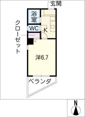 JOYFLAT(1K/6階)の間取り写真