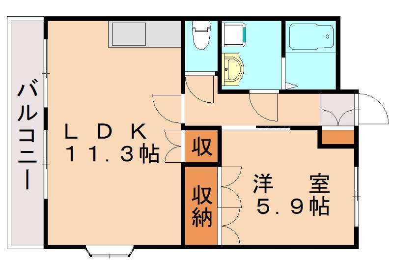 グランドソレーユ(1LDK/2階)の間取り写真
