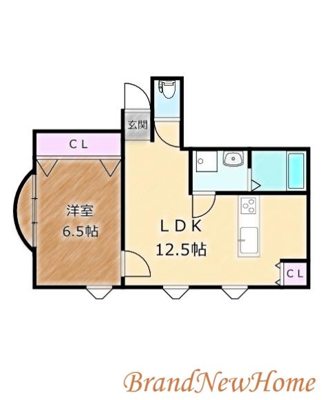シャト-富士(1LDK/2階)の間取り写真