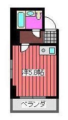 進正東大前コーポ(ワンルーム/4階)の間取り写真