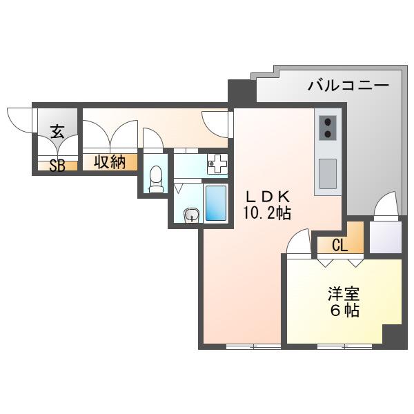 ライオンズマンション栄第3(1LDK/5階)の間取り写真