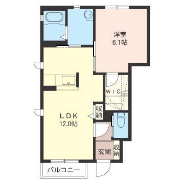 クラヴィエ B(1LDK/1階)の間取り写真