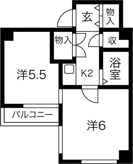 プリンセス新栄(2K/1階)の間取り写真