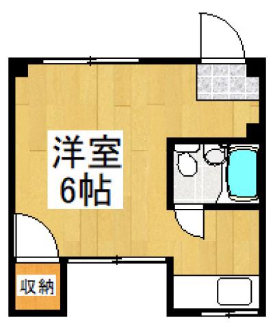 学園西町ハイツ(ワンルーム/1階)の間取り写真