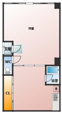 山下ビル(1LDK/3階)の間取り写真