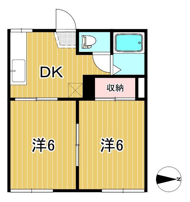 エステートピア(2DK/1階)の間取り写真