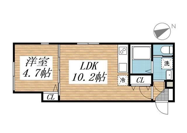 クリアル高田馬場3(1LDK/1階)の間取り写真