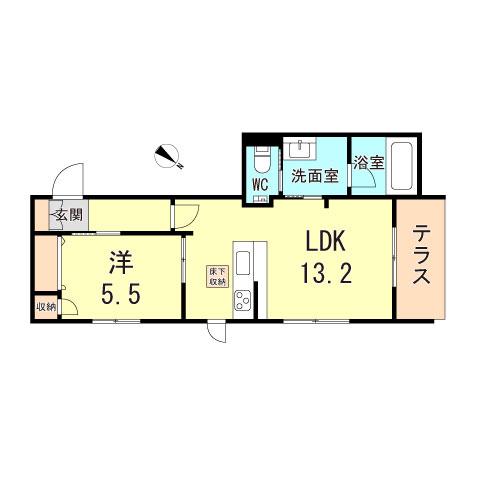 SHA MAISON GARDENS 水笠(1LDK/1階)の間取り写真