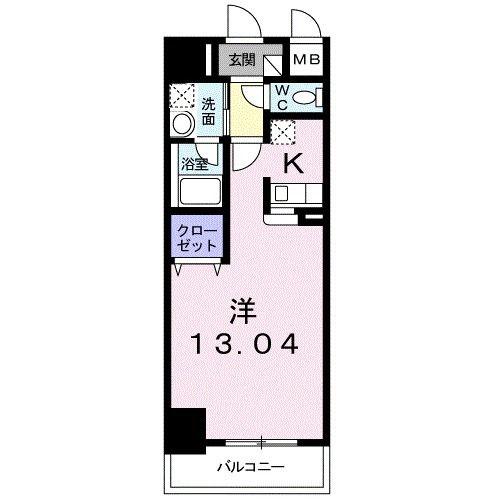 ベルナティオ(1K/5階)の間取り写真