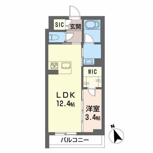 シャーメゾン ヴィオラ(1LDK/1階)の間取り写真
