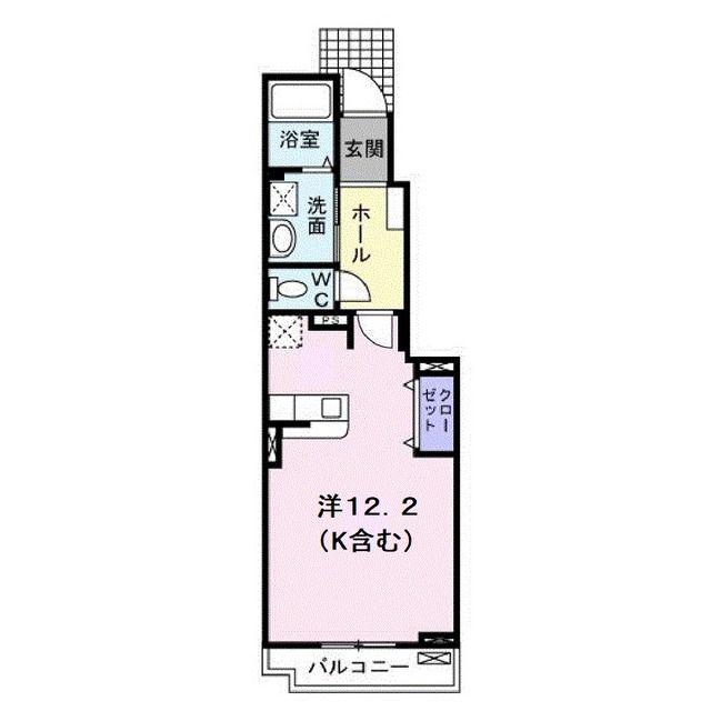 フォレストコート明神III(ワンルーム/1階)の間取り写真