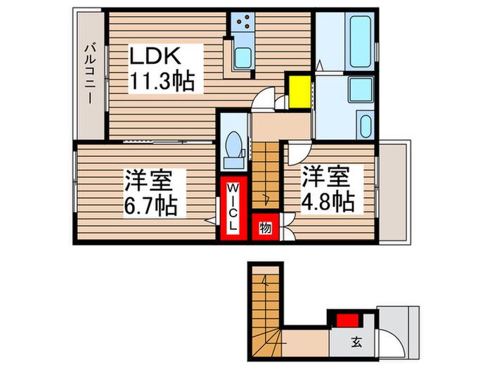 グレイス(2LDK/2階)の間取り写真