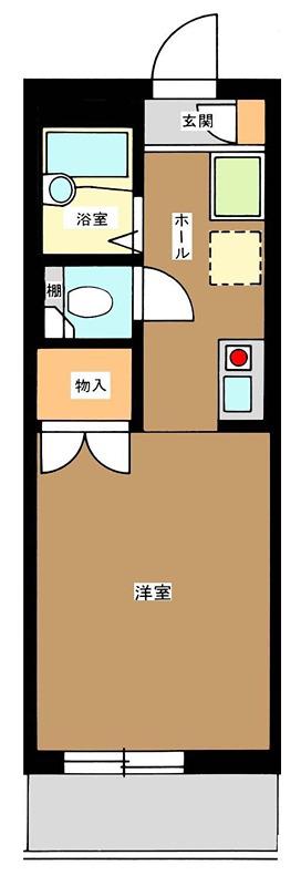 ライフウエスト(1K/1階)の間取り写真