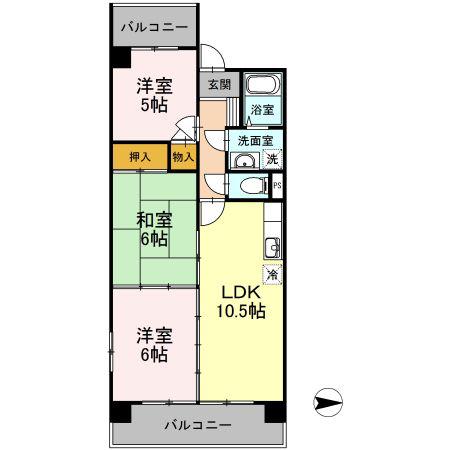 リーガル鷺沼(3LDK/1階)の間取り写真
