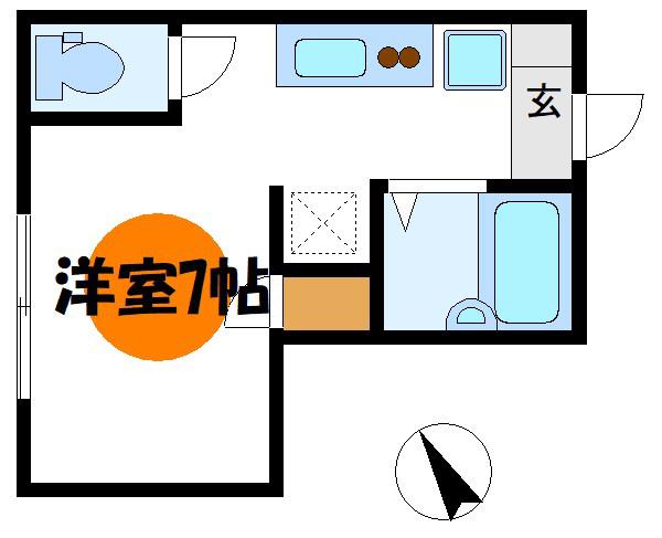 クレスト新小岩(1K/1階)の間取り写真