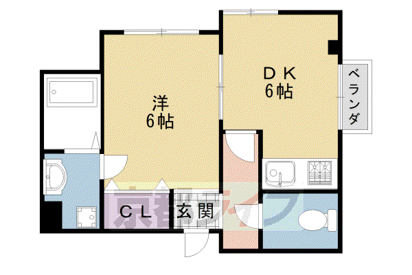 レジアスII(1DK/1階)の間取り写真