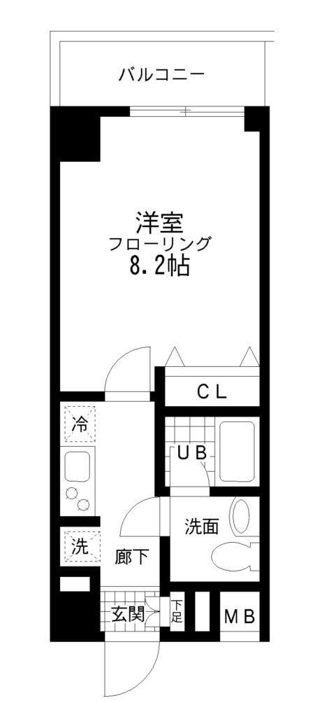レジディア桜上水(1K/6階)の間取り写真