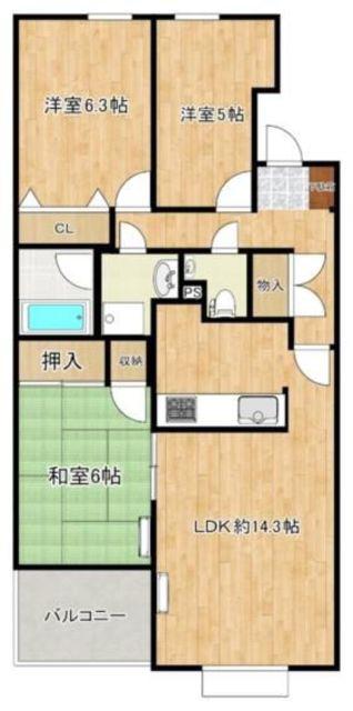 ランビニオン(3LDK/3階)の間取り写真