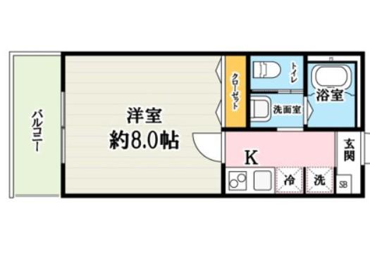 キャメルみずほ台4(1K/3階)の間取り写真