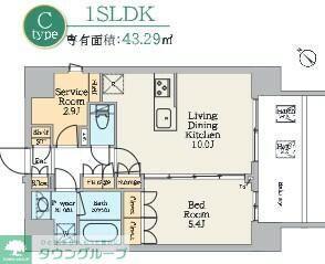 ミリアレジデンス蔵前ステーションフロント(1SLDK/7階)の間取り写真